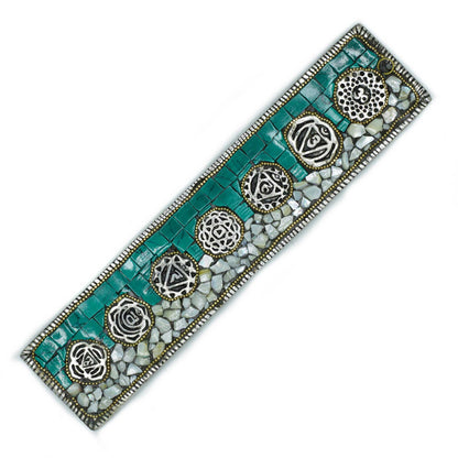 Seven Chakra Ceramic Mosaic Incense Holder