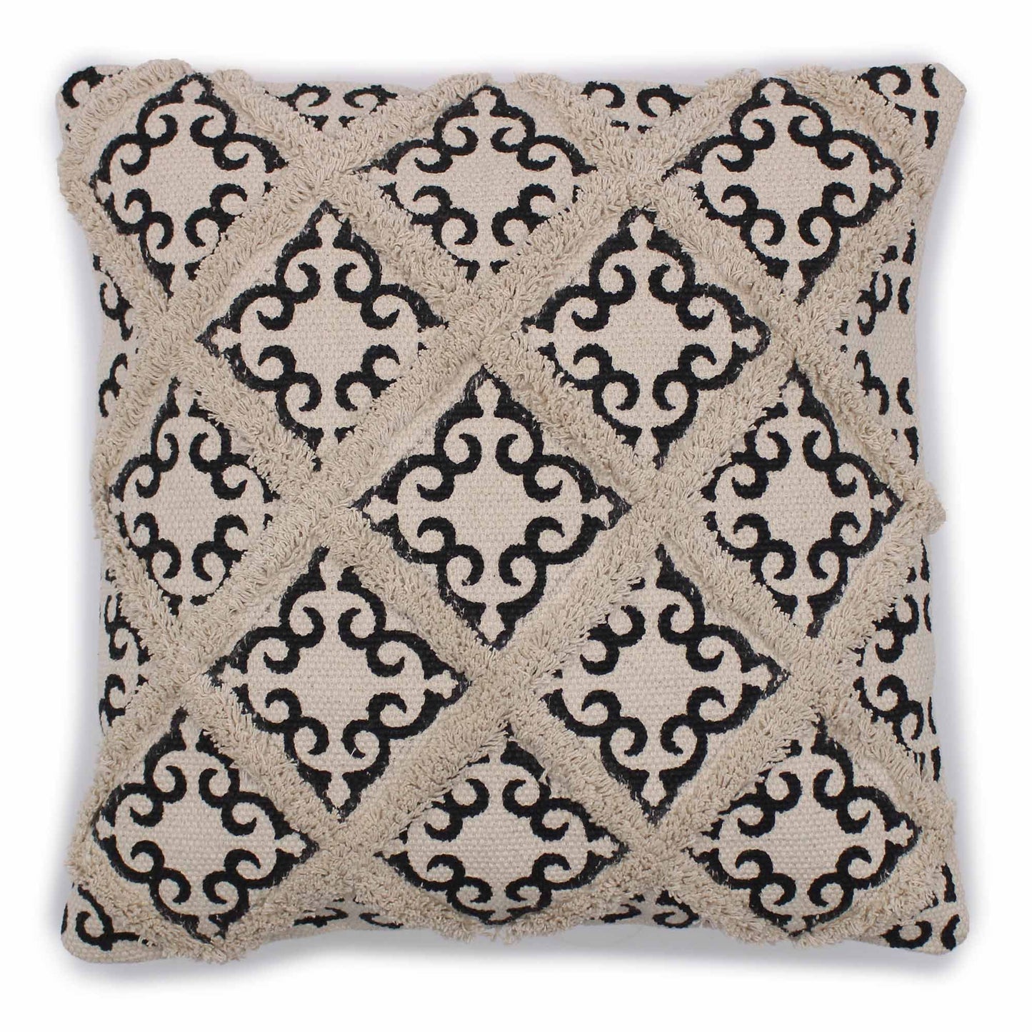 Sand & Ink Criss-Cross Cushion Cover – 45x45 cm | Auro & Co