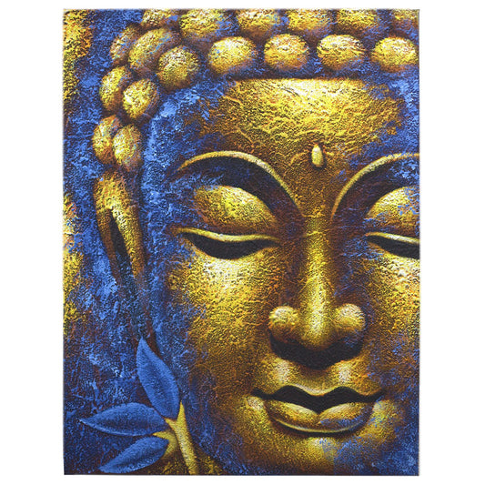Golden Serenity – Buddha Painting with Lotus Flower (80×60cm)