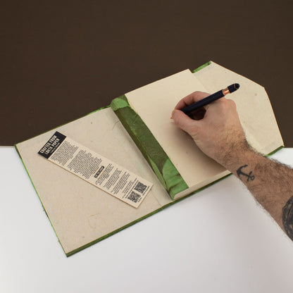 Moss Green Lokta Notebook, Large