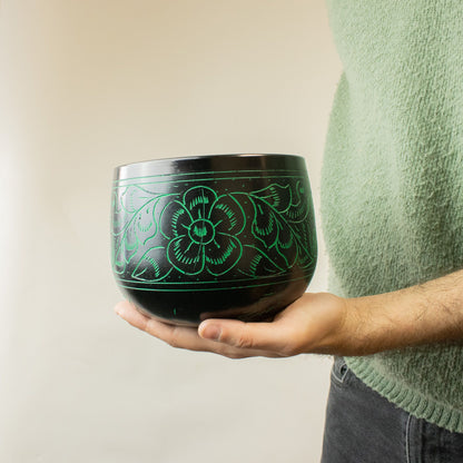 Cauldron Singing Bowl - Magic Mushroom - Green (15cm) – product image 5