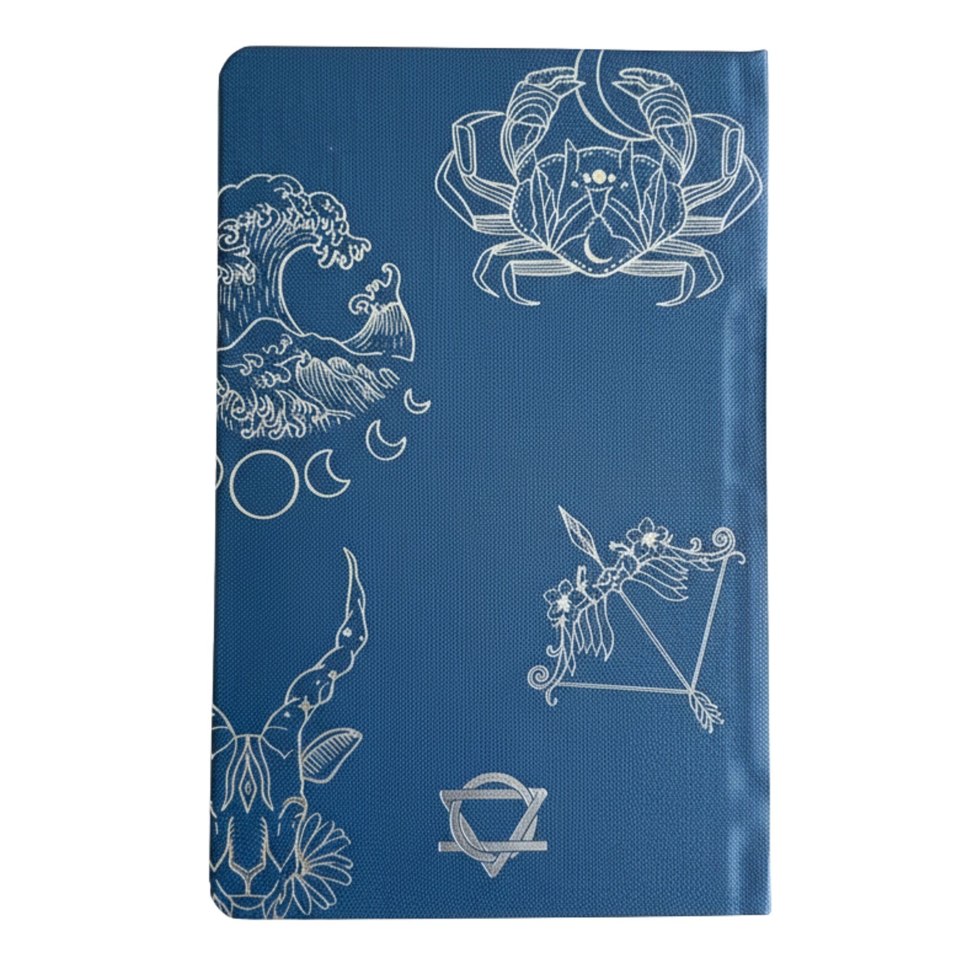 Midnight Blue Wellness Journal - 120 pages - Silver Zodiac – lifestyle shot