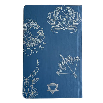 Midnight Blue Wellness Journal - 120 pages - Silver Zodiac – lifestyle shot