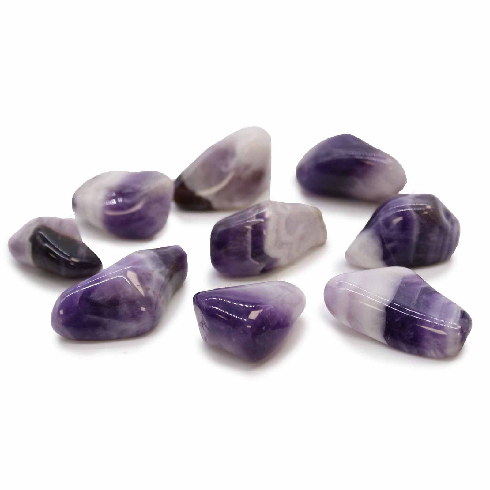 L Tumble Stones - Amethyst Banded Grade B | Auro & Co