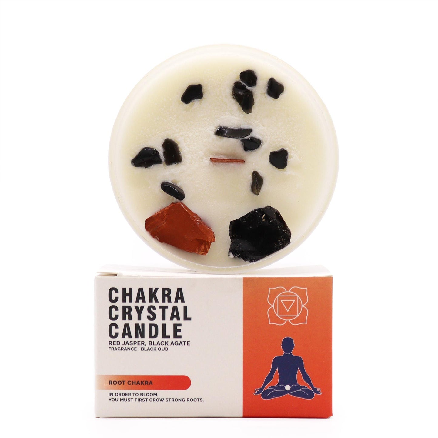 Root Chakra Crystal Candle - Grounded Energy