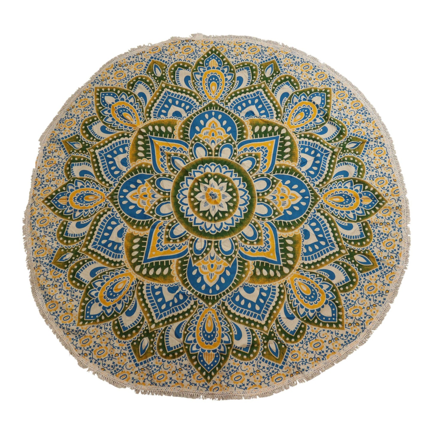 Large Mandala Roundy Art (180cm) - Yellow & Blue