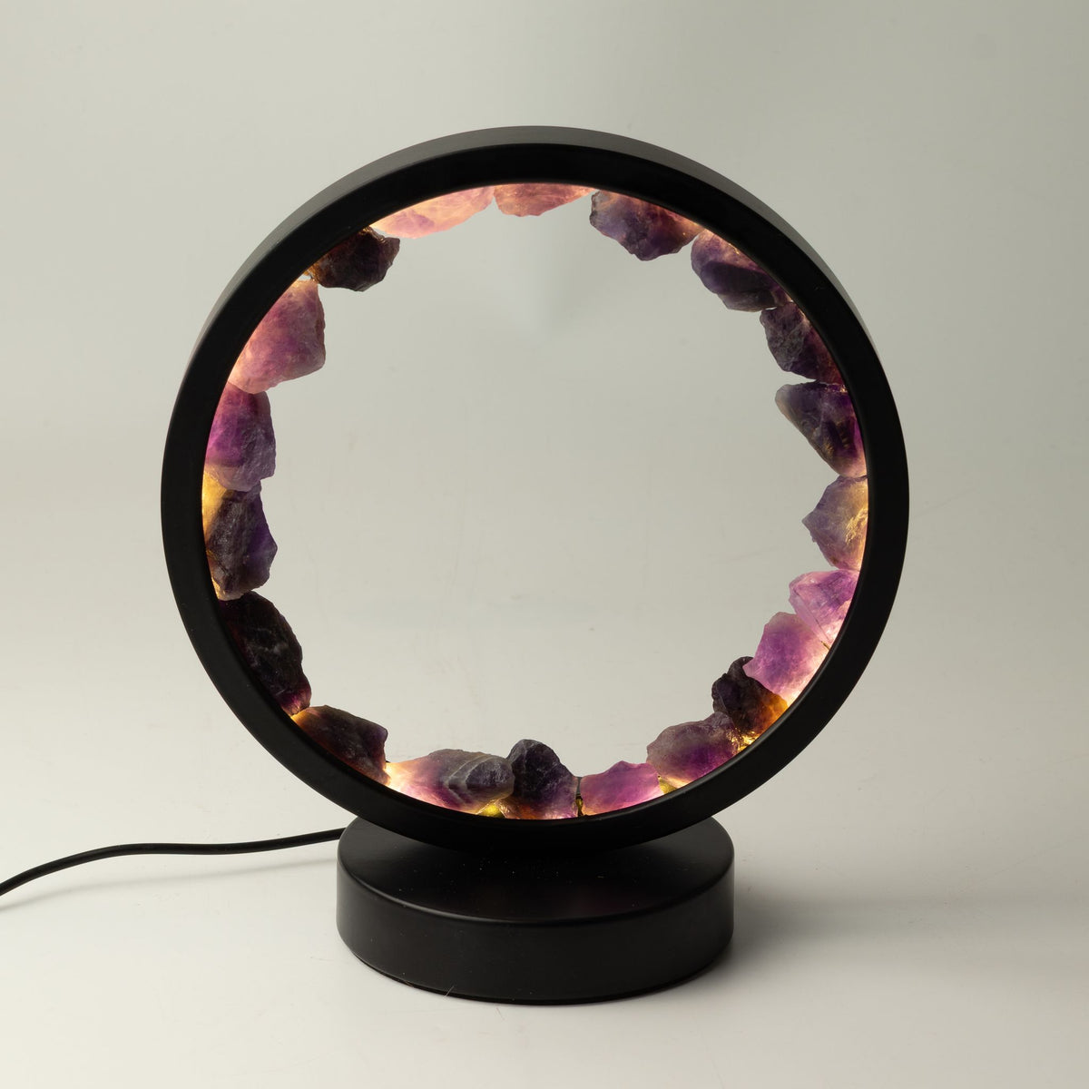 Zen Spirit Amethyst Gemstone Halo Lamp