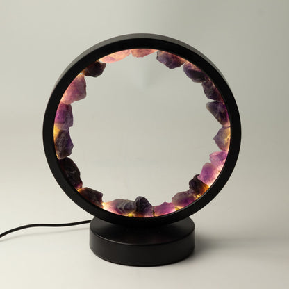 Zen Spirit Amethyst Gemstone Halo Lamp