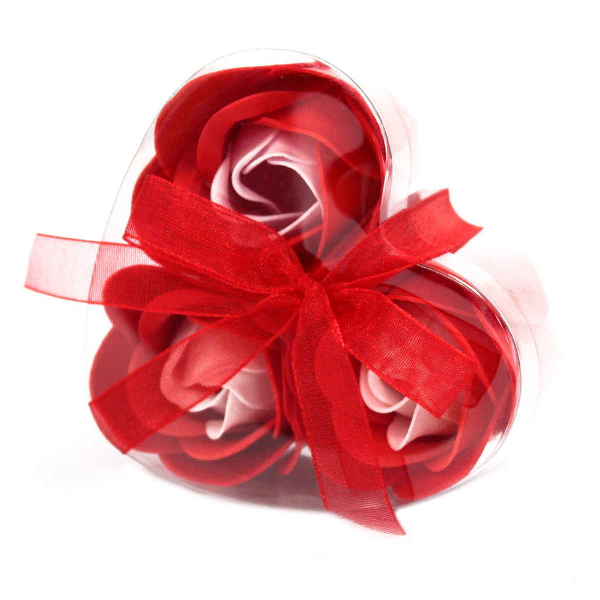 Red Roses Soap Flower Heart Box, Set of 3