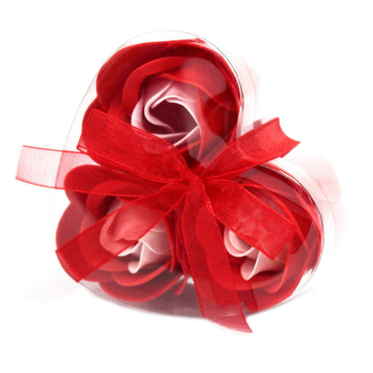Red Roses Soap Flower Heart Box, Set of 3