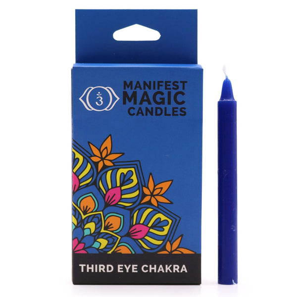 Manifest Magic Candles (pack of 12) - Indigo - Third Eye Chakra | Auro & Co