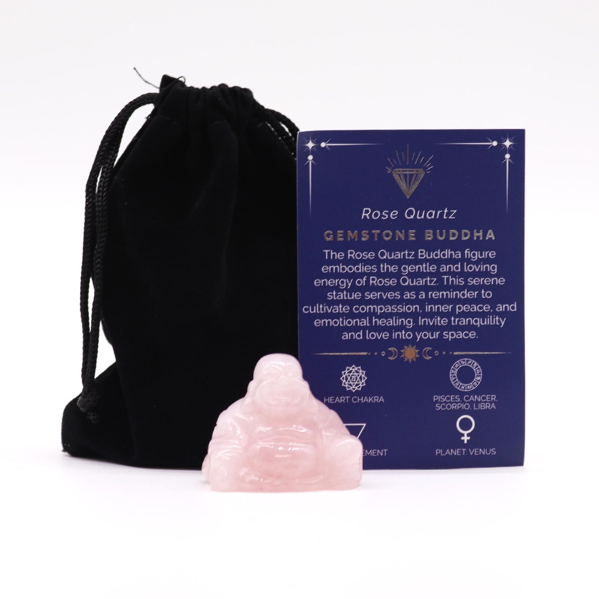 Gemstone Small Buddha- Rose Quartz | Auro & Co