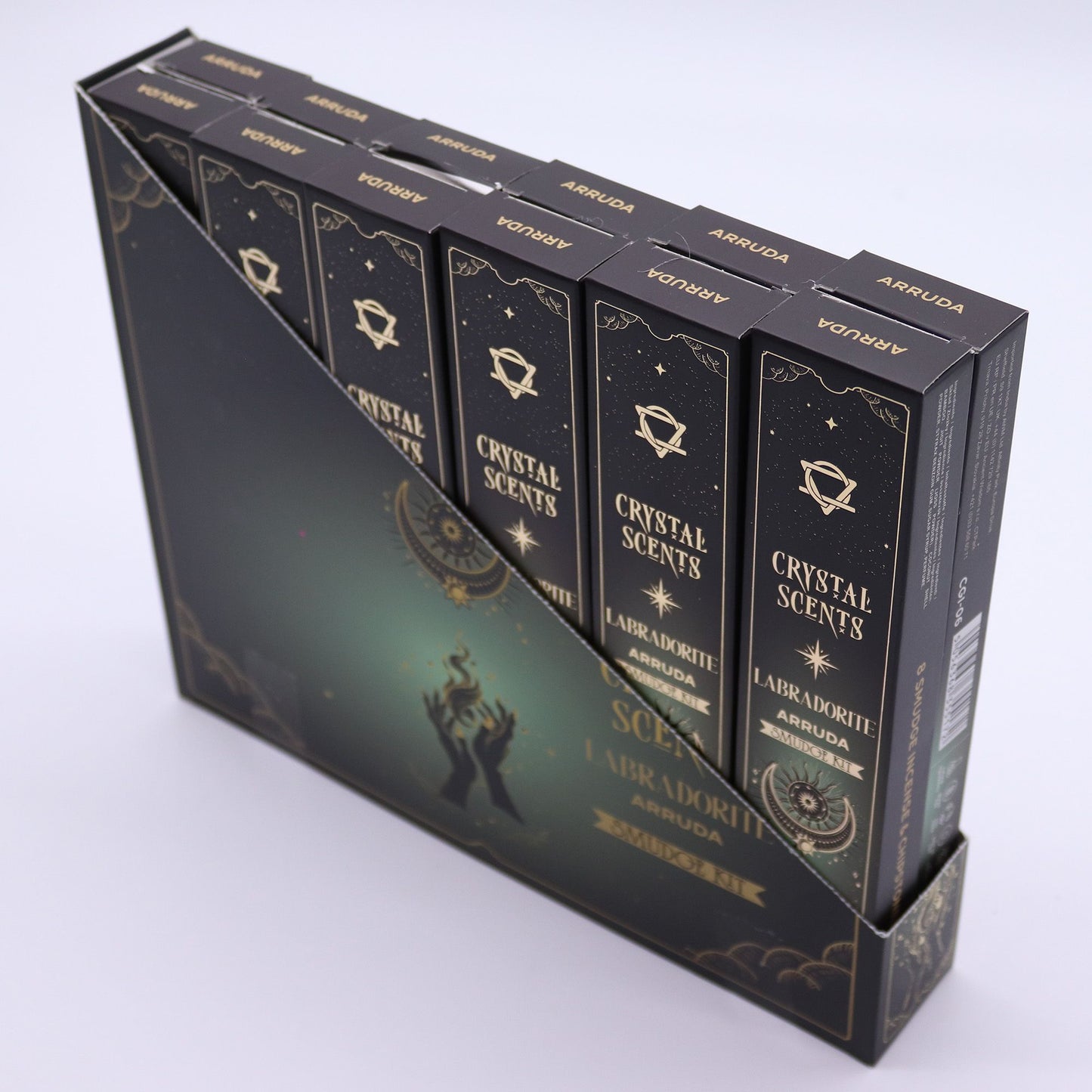 Labradorite Crystal Scents Smudge Incense - Arruda – packaging