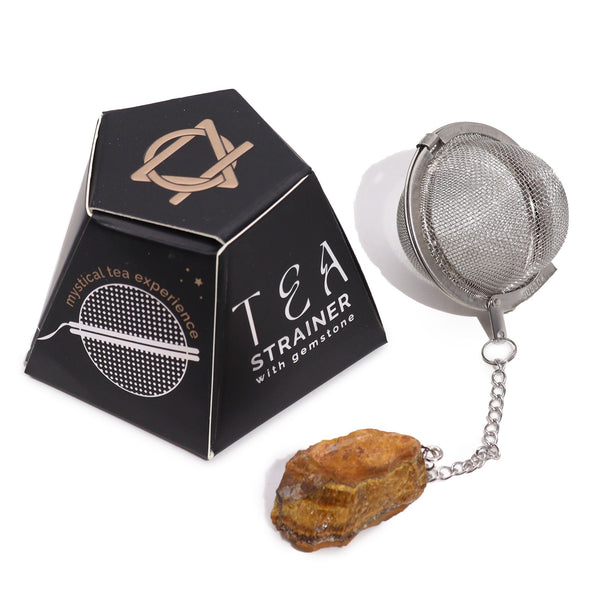 Tiger's Eye Raw Crystal Tea Strainer