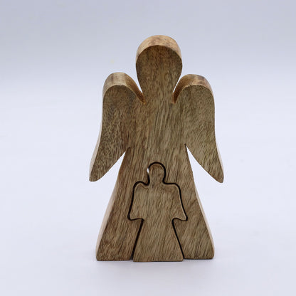 Mango Wood Angel in Angel - White Enamel – packaging