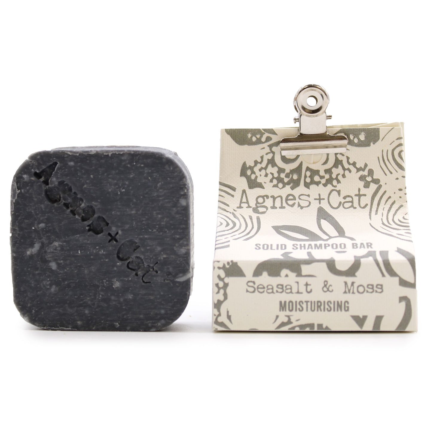 Agnes + Cat Sea Salt & Moss Solid Shampoo – packaging
