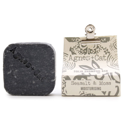 Agnes + Cat Sea Salt & Moss Solid Shampoo – packaging