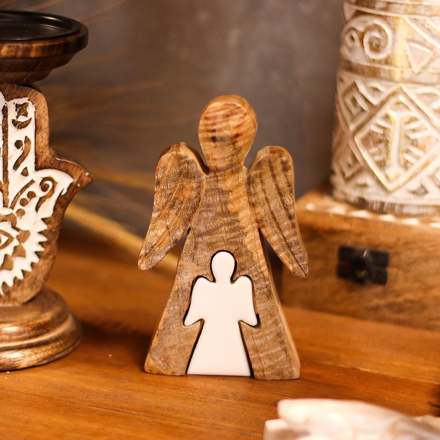 Mango Wood Angel in Angel - White Enamel – product image 8