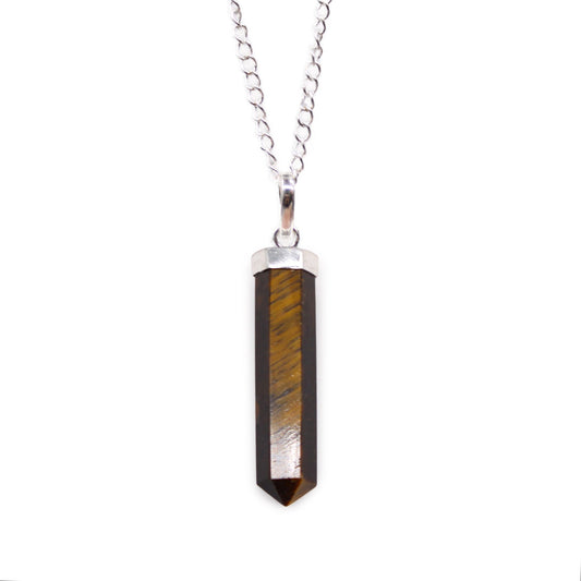 Gemstone Classic Point Pendant - Tiger Eye | Auro & Co