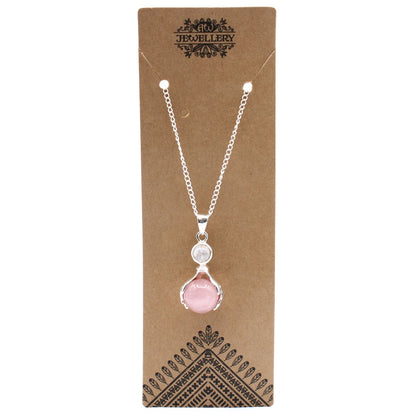 Gemstone Healing Hands Pendant - Rose Quartz – detail view