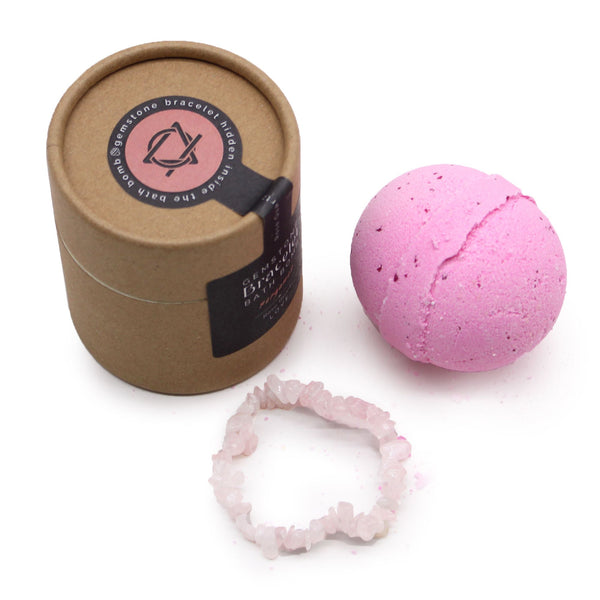 Rose Quartz Gem Bracelet Bath Bomb | Auro & Co