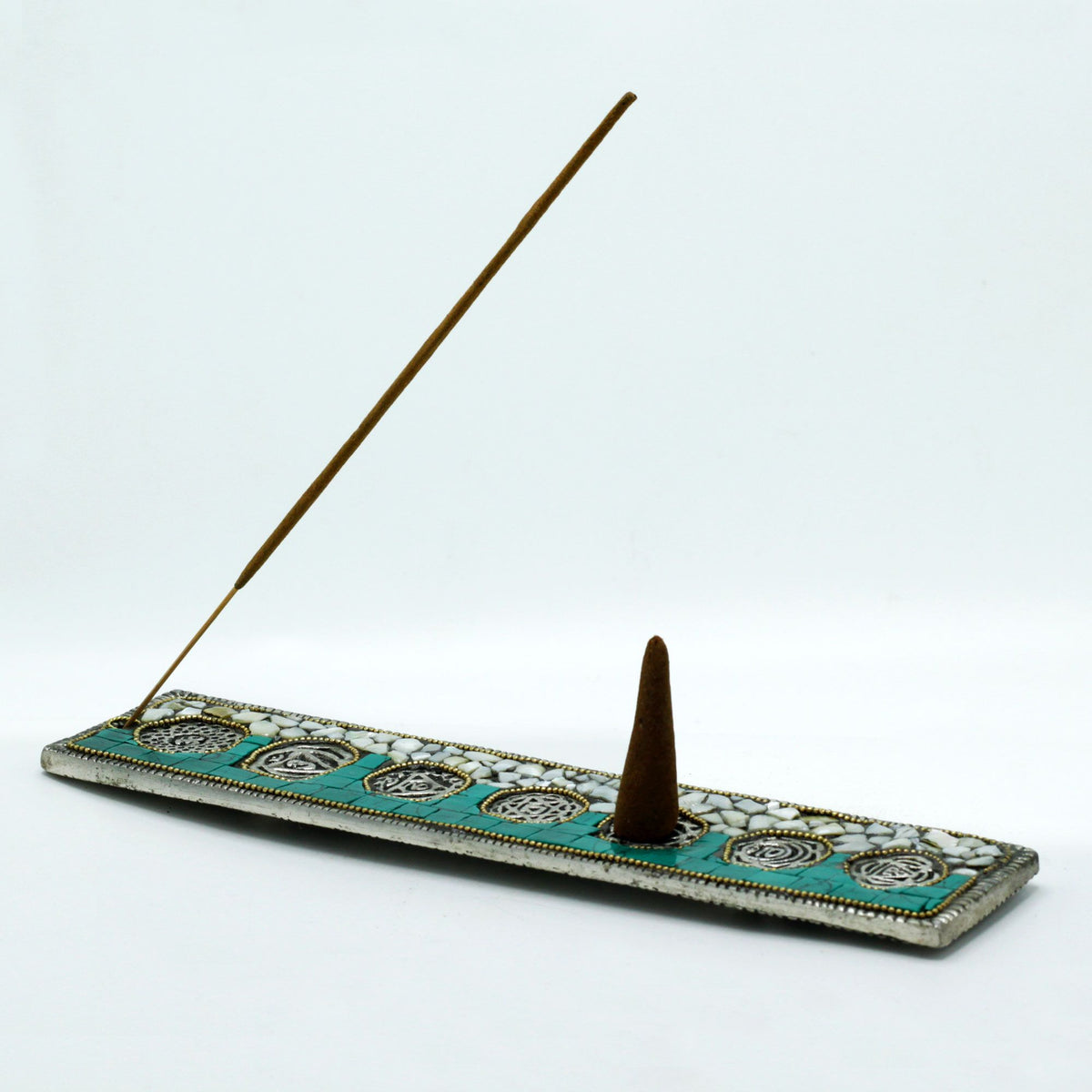 Seven Chakra Ceramic Mosaic Incense Holder