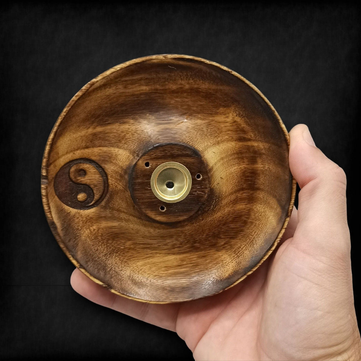 Yin & Yang Mango Wood Incense Disc