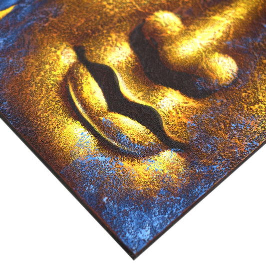 Golden Serenity – Buddha Painting with Lotus Flower (80×60cm)