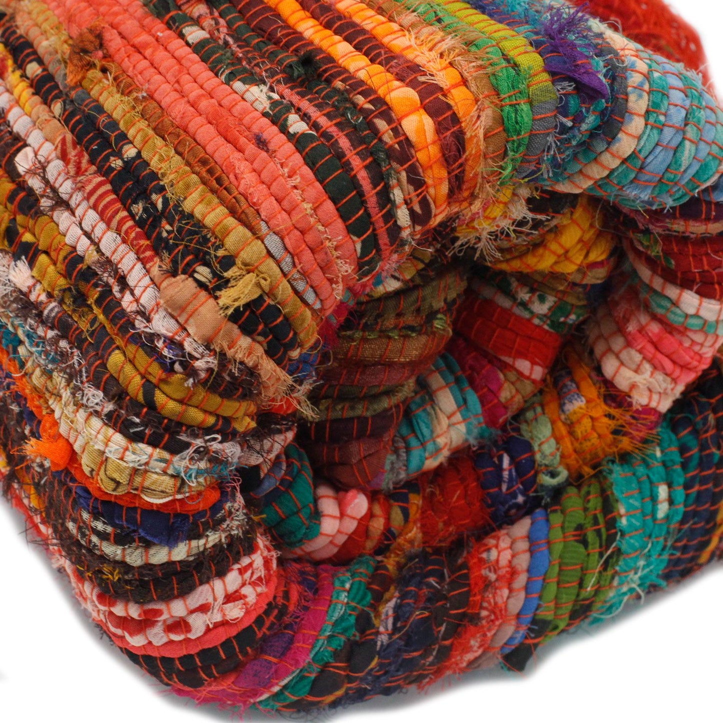 Luxury Handwoven Rag Rug – Orange (150 × 90 cm) – product image 6