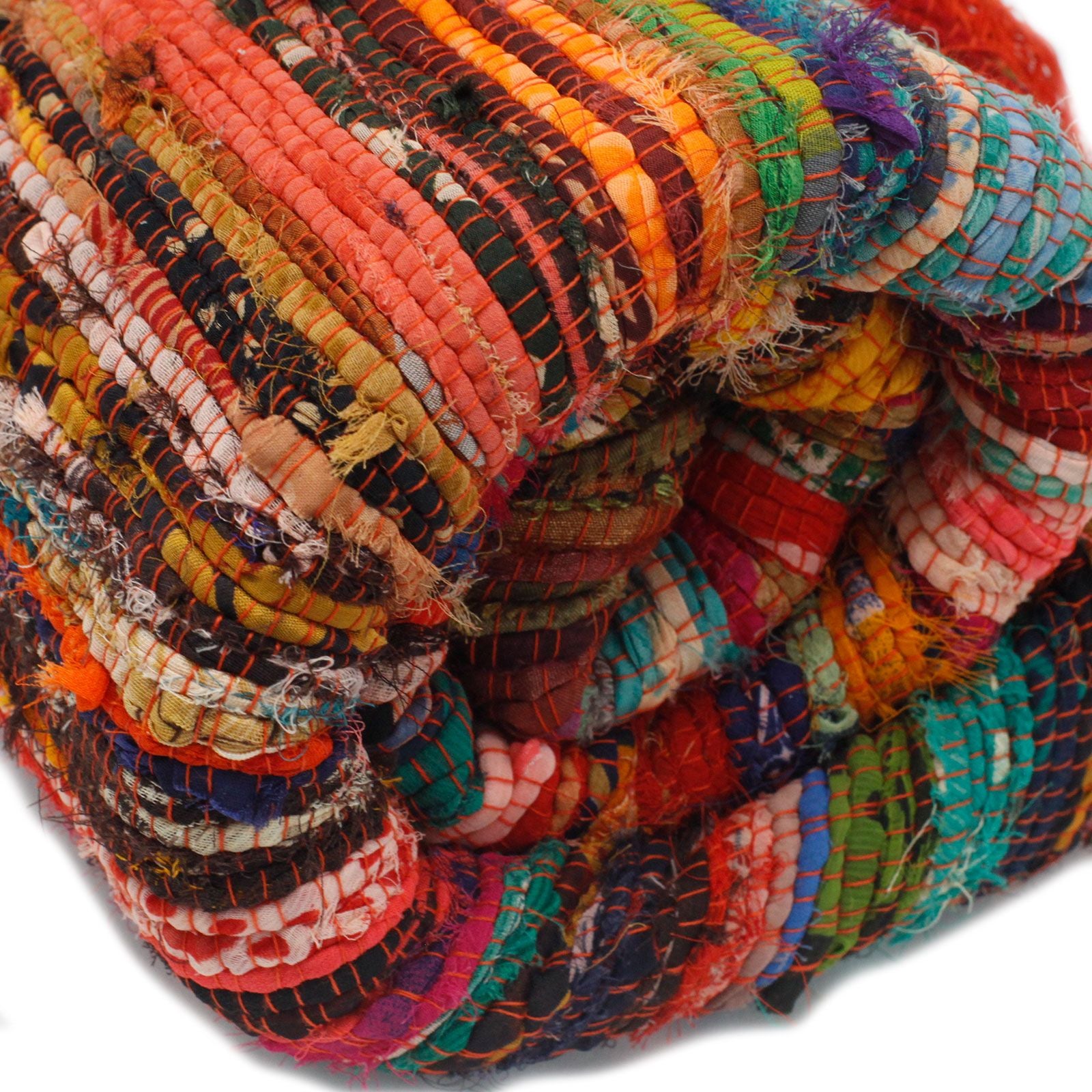 Luxury Handwoven Rag Rug – Orange (150 × 90 cm) – product image 6