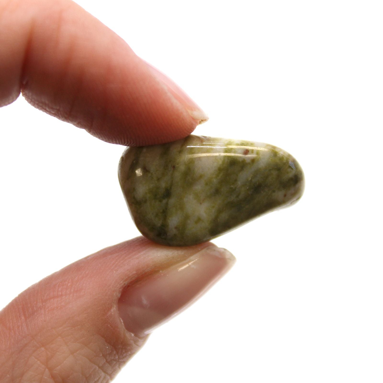 Small African Tumble Stones - Epidote Snowflake – detail view