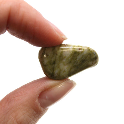 Small African Tumble Stones - Epidote Snowflake – detail view