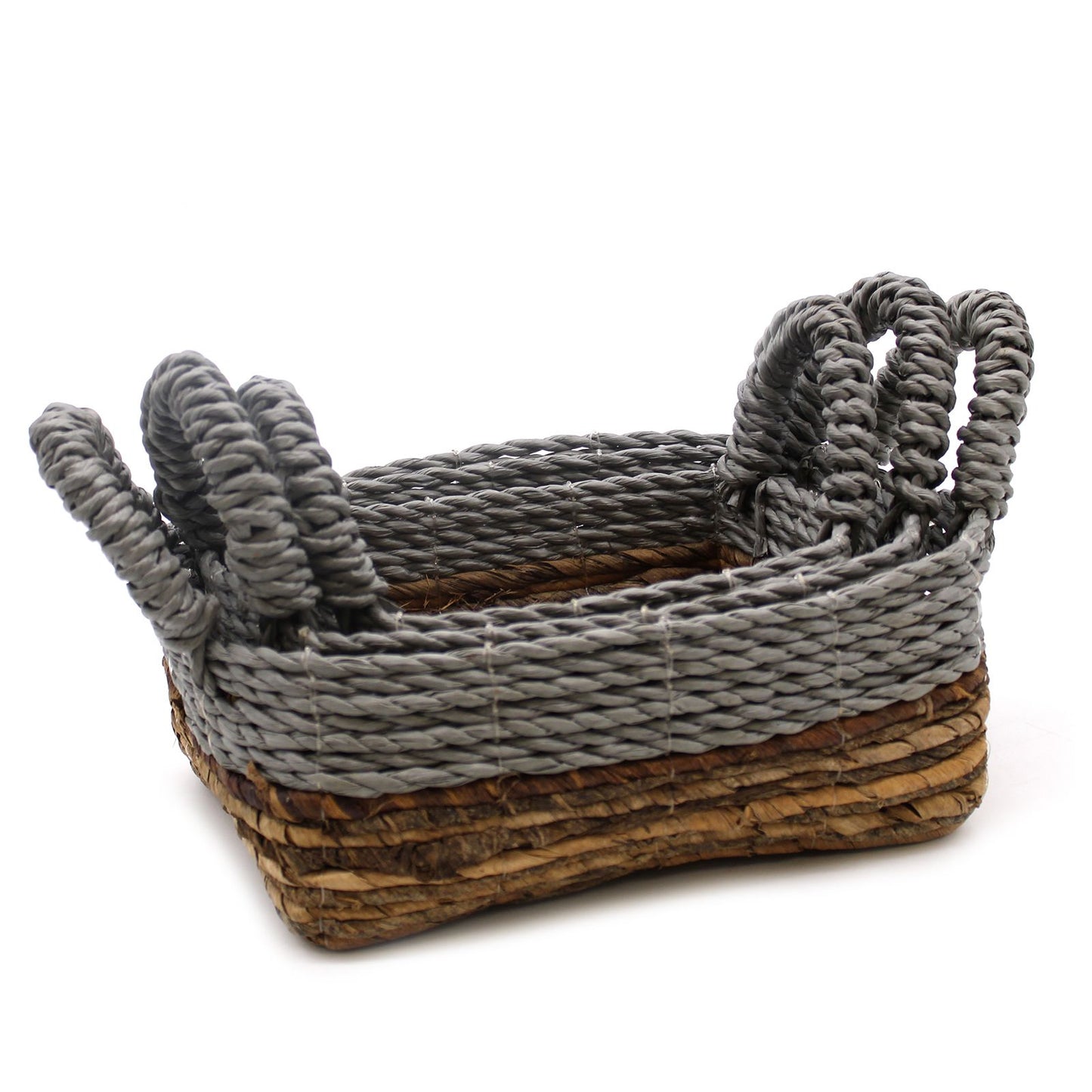 Handwoven Banana Leaf & Raffia Storage Baskets – Set of 3