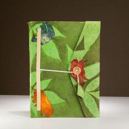 Moss Green Lokta Notebook, Large