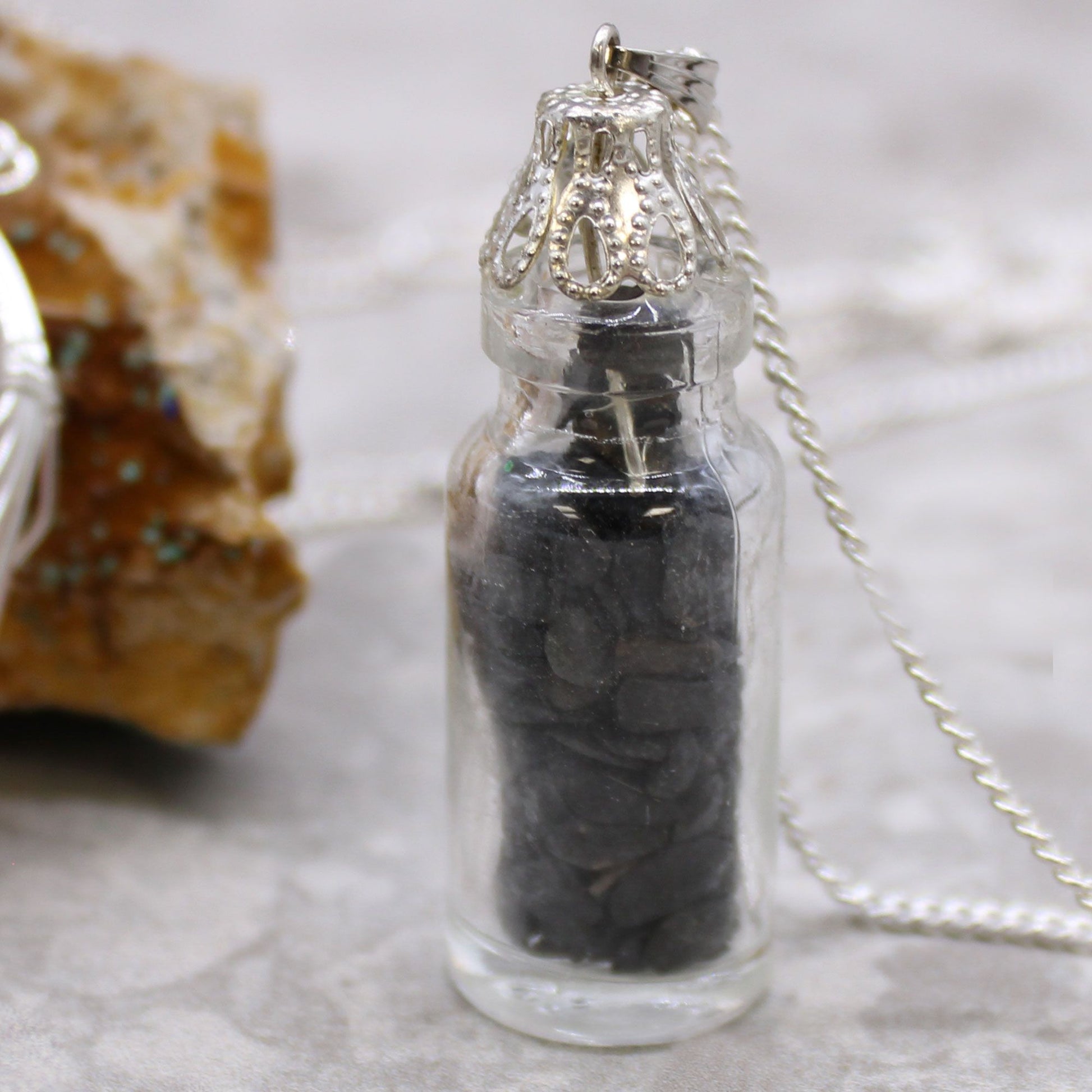 Bottled Gemstones Necklace - Black Onyx – detail view