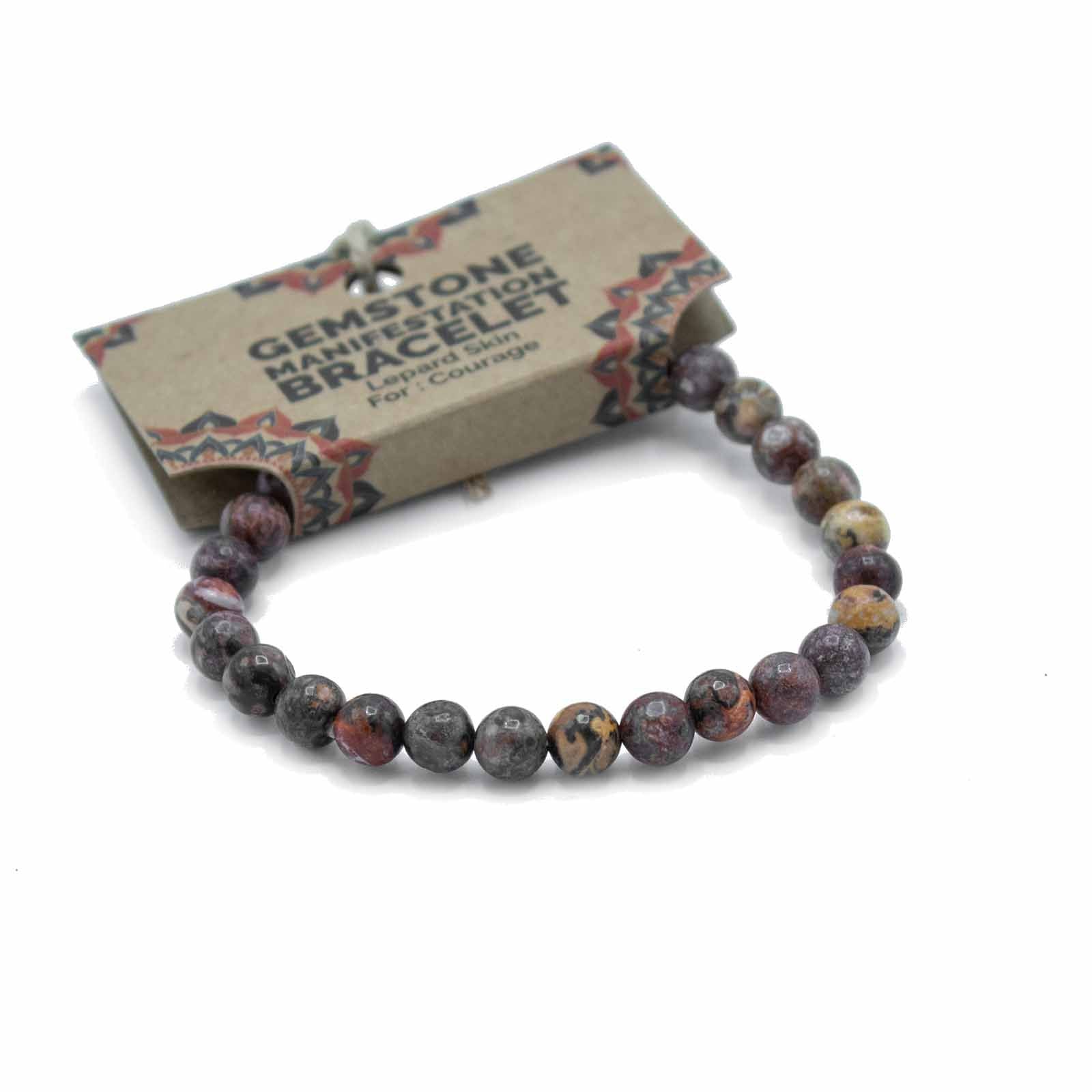 Gemstone Manifestation Bracelet - Lepard Skin - Courage | Auro & Co