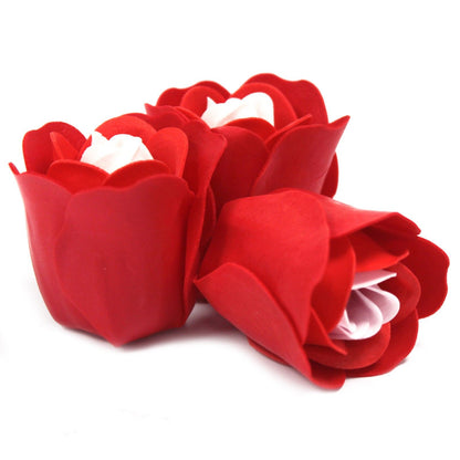 Red Roses Soap Flower Heart Box, Set of 3