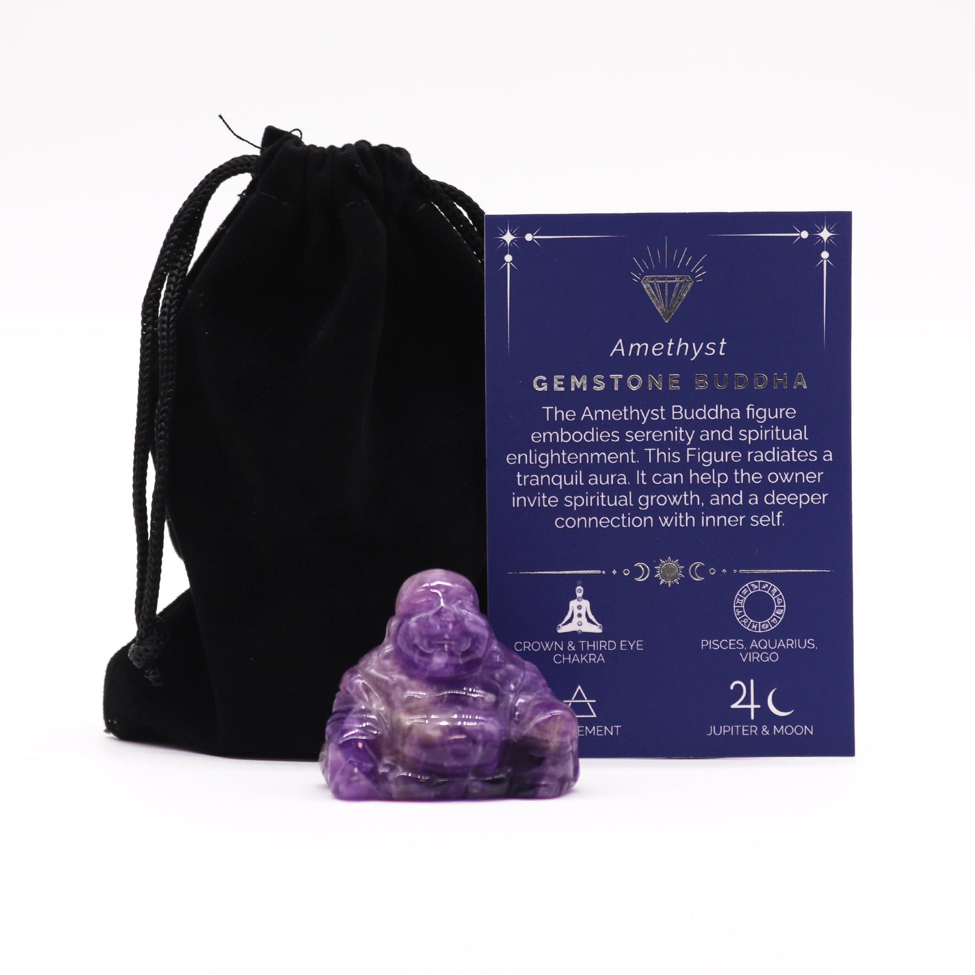 Gemstone Small Buddha - Amethyst | Auro & Co