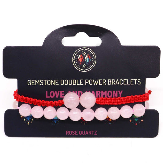 Gemstone Double Power Bracelets- Rose Quartz | Auro & Co
