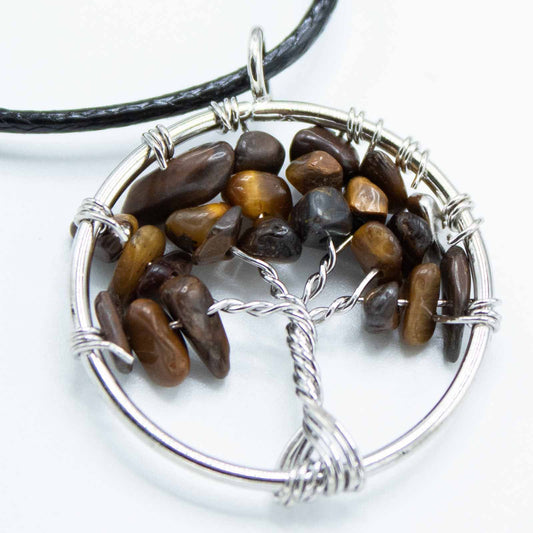 Tree of Life Pendant - Tiger Eye – lifestyle shot