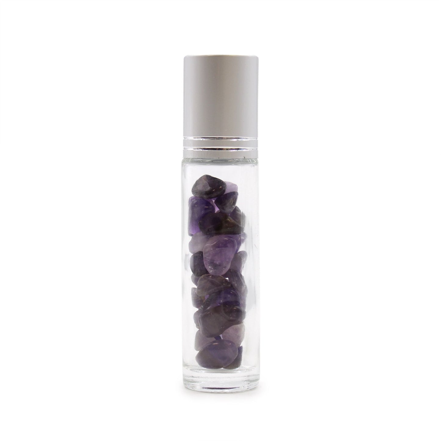 Amethyst Aura-Infused Essential Oil Roller Bottle Grey Top
