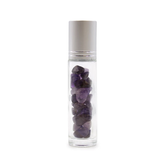 Amethyst Aura-Infused Essential Oil Roller Bottle Grey Top