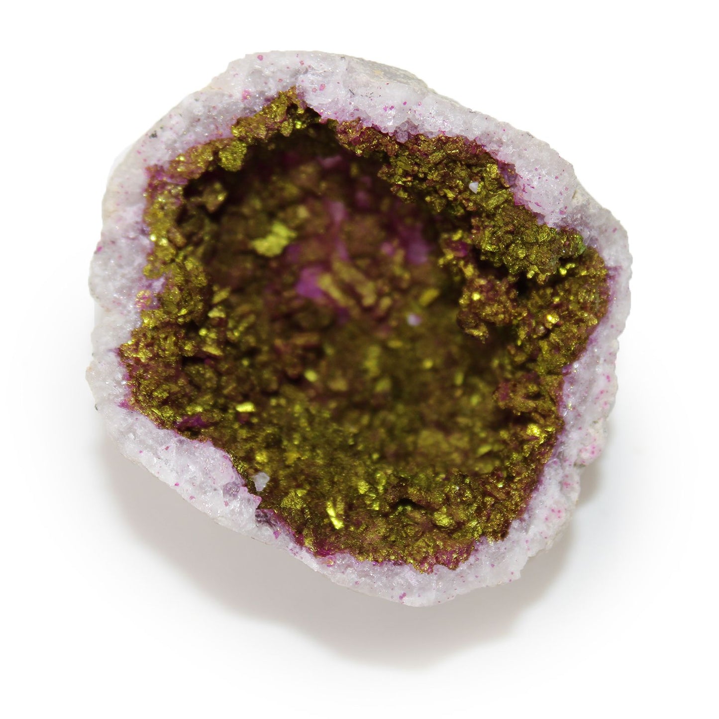 Coloured Calsite Geodes - Natural Rock - Pink & Gold – lifestyle shot