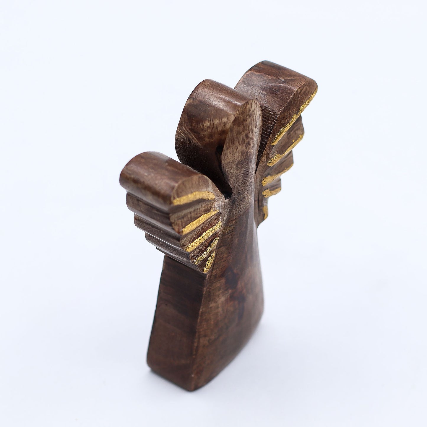 Small Mango Wood Angel - Gold Decor – lifestyle shot