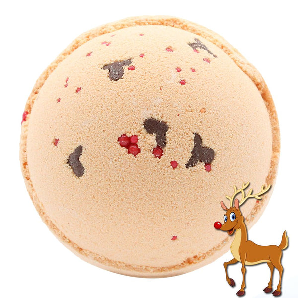 Reindeer Red Nose Christmas Bath Bomb, Toffee & Caramel, 180g
