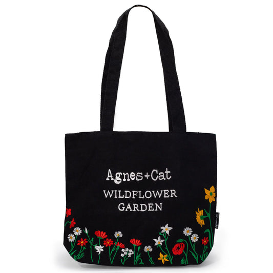 Black Wildflower Garden Tote - Agnes + Cat
