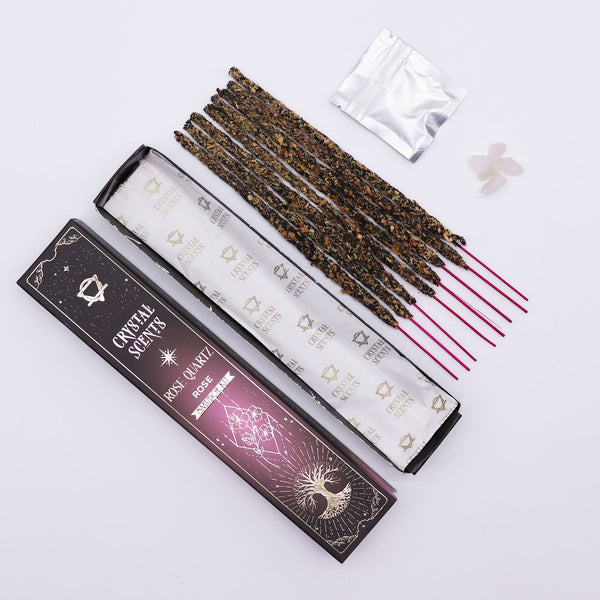 Rose Quartz Crystal Scents Smudge Incense - Rose | Auro & Co