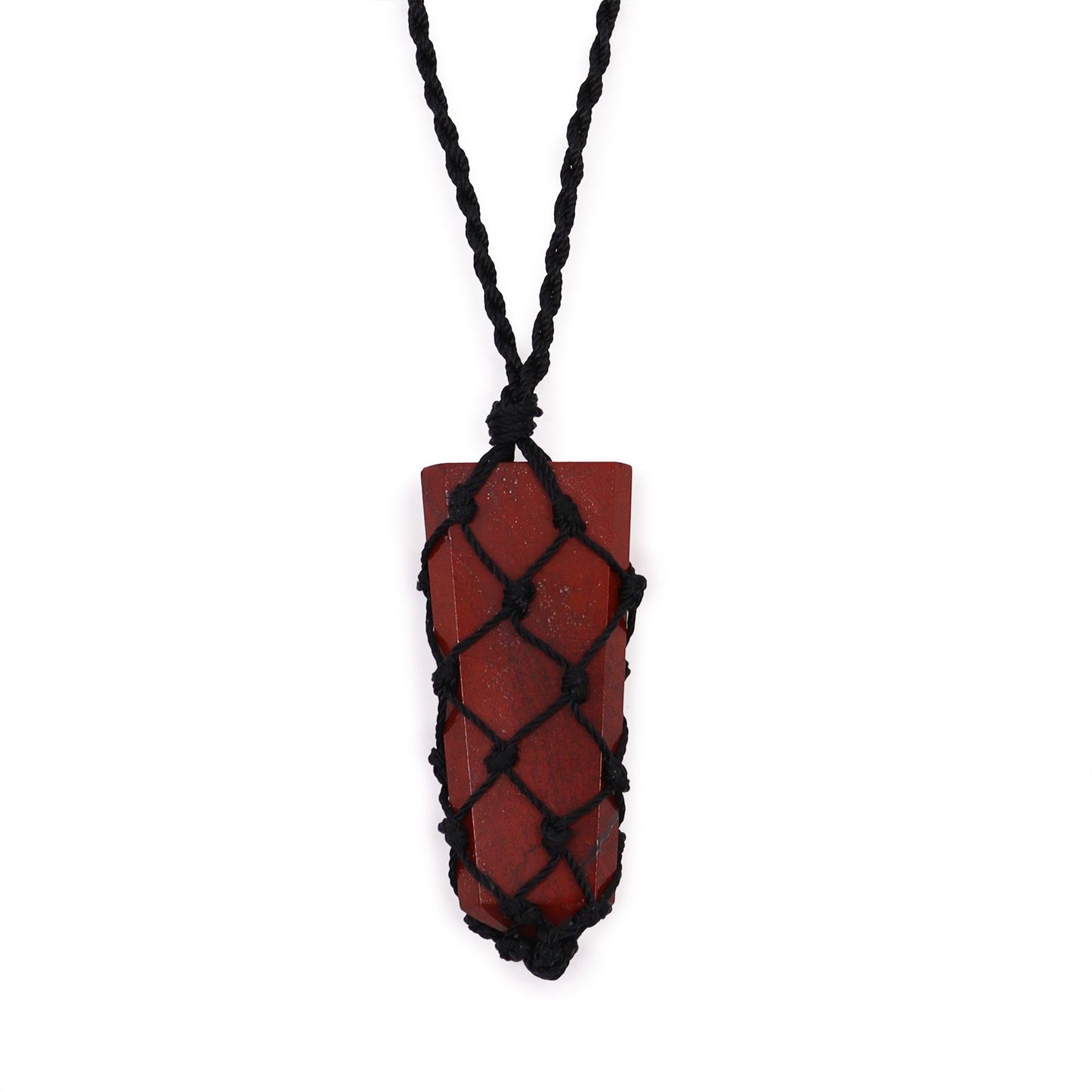 Laced Gemstone Flat Point Pendant - Red Jasper | Auro & Co