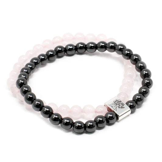Magnetic Gemstone Bracelet - Rose Quartz – detail view