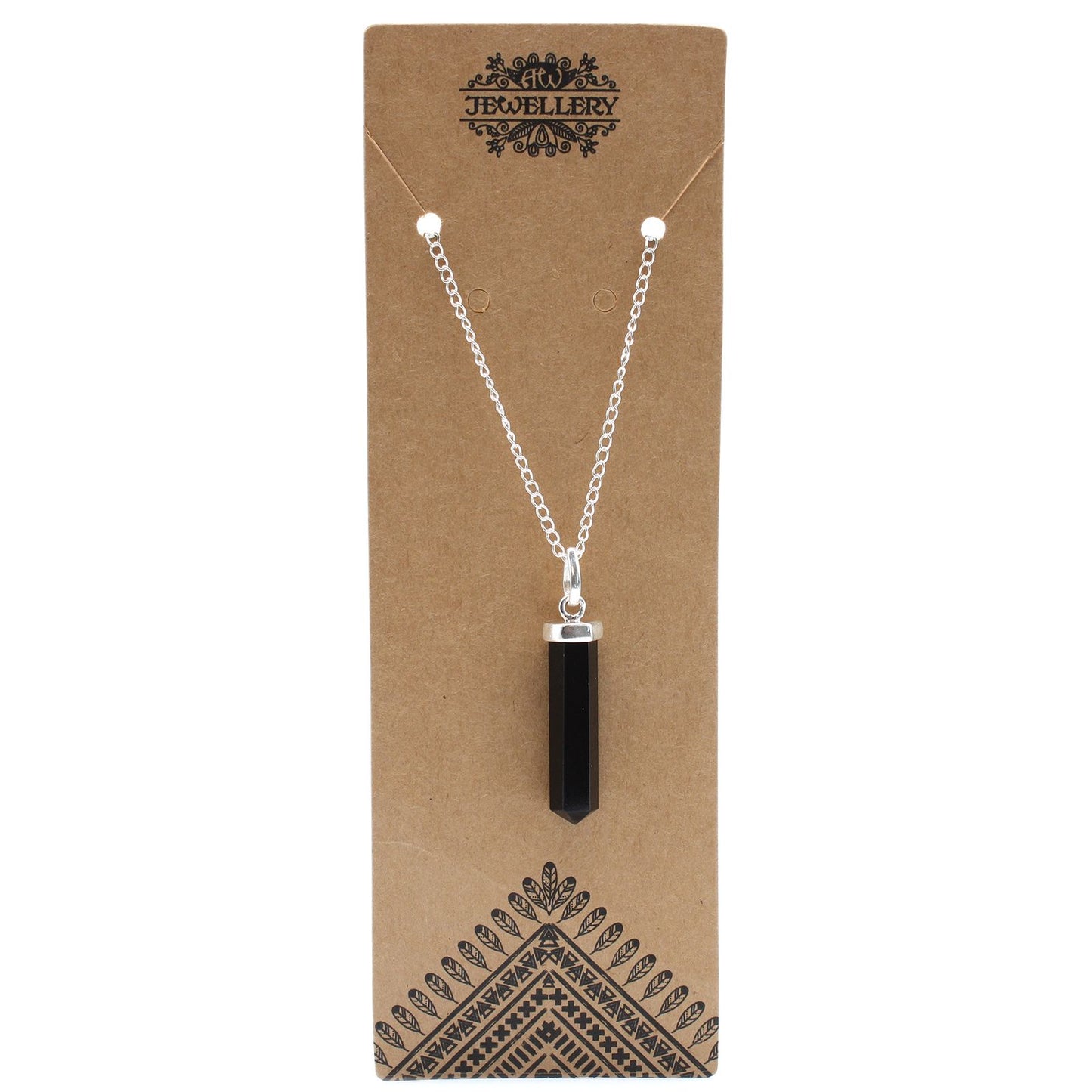 Gemstone Classic Point Pendant - Black Agate – detail view